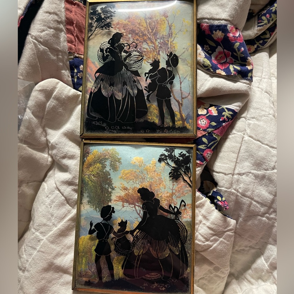 Vintage Silhouette Art Panels